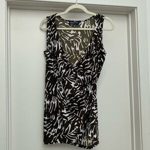 Jones NewYork Signature Green Fern Stretch Sleeveless Top Size L